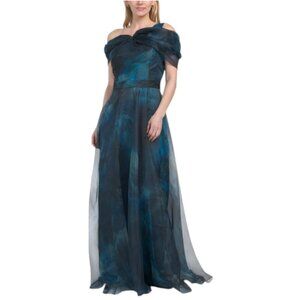 RENE BY RENE RUIZ Twisted Off The Shoulder Organza Gown